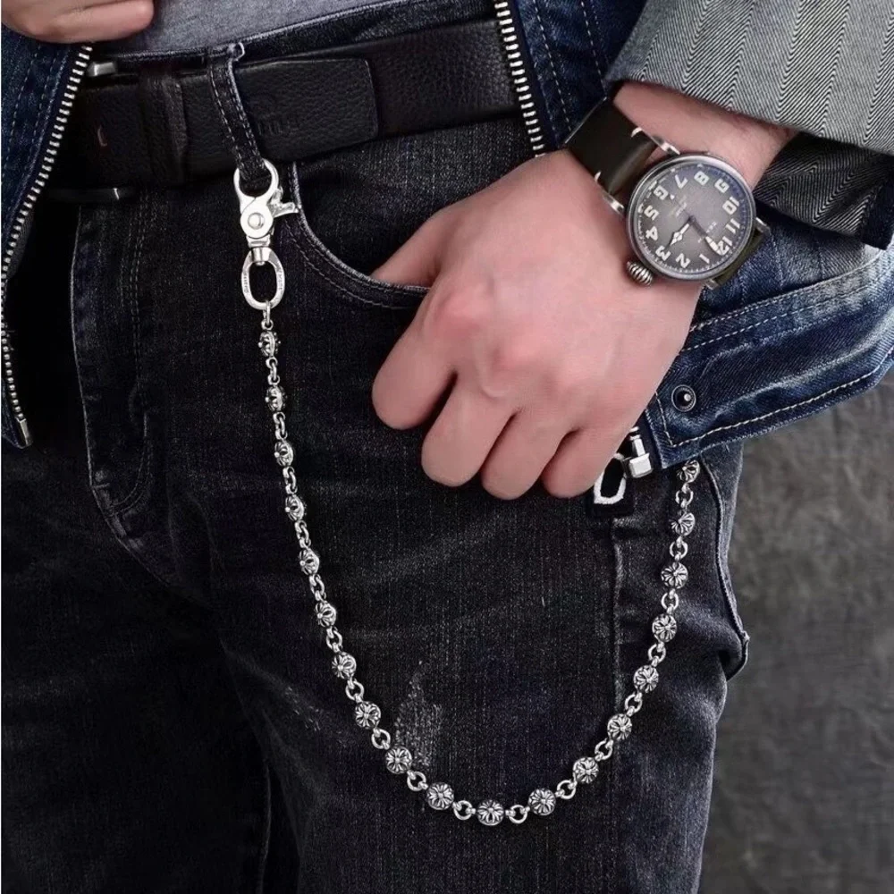 Chrome Hearts Silver Floral Link Wallet Chain